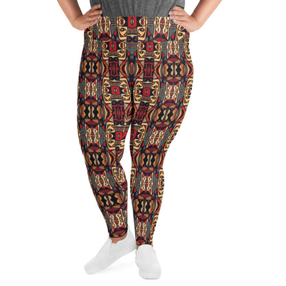 DMV 0174 Classic Boho All-Over Print Plus Size Leggings