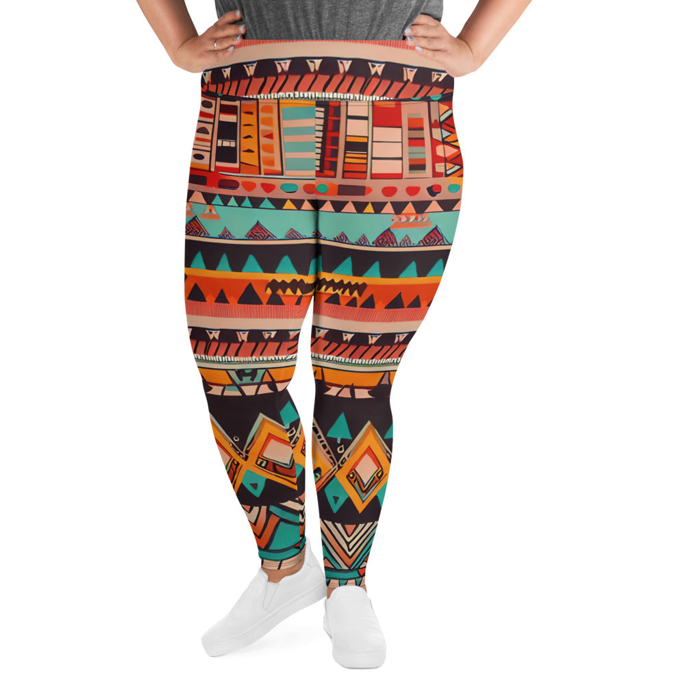 DMV 0415 Boho All-Over Print Plus Size Leggings