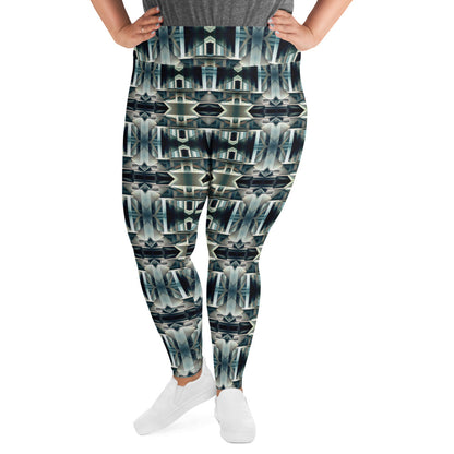 DMV 0414 Conceptual Artsy All-Over Print Plus Size Leggings