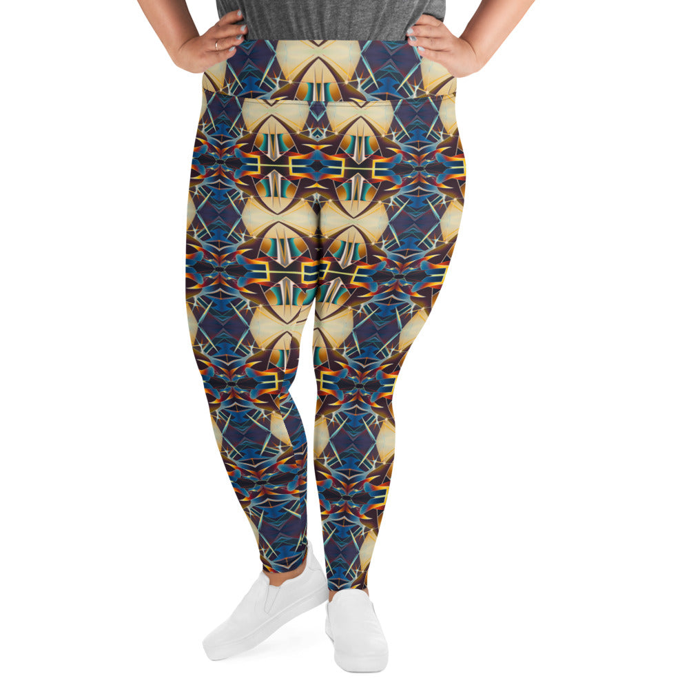 DMV 0406 Conceptual Artsy All-Over Print Plus Size Leggings