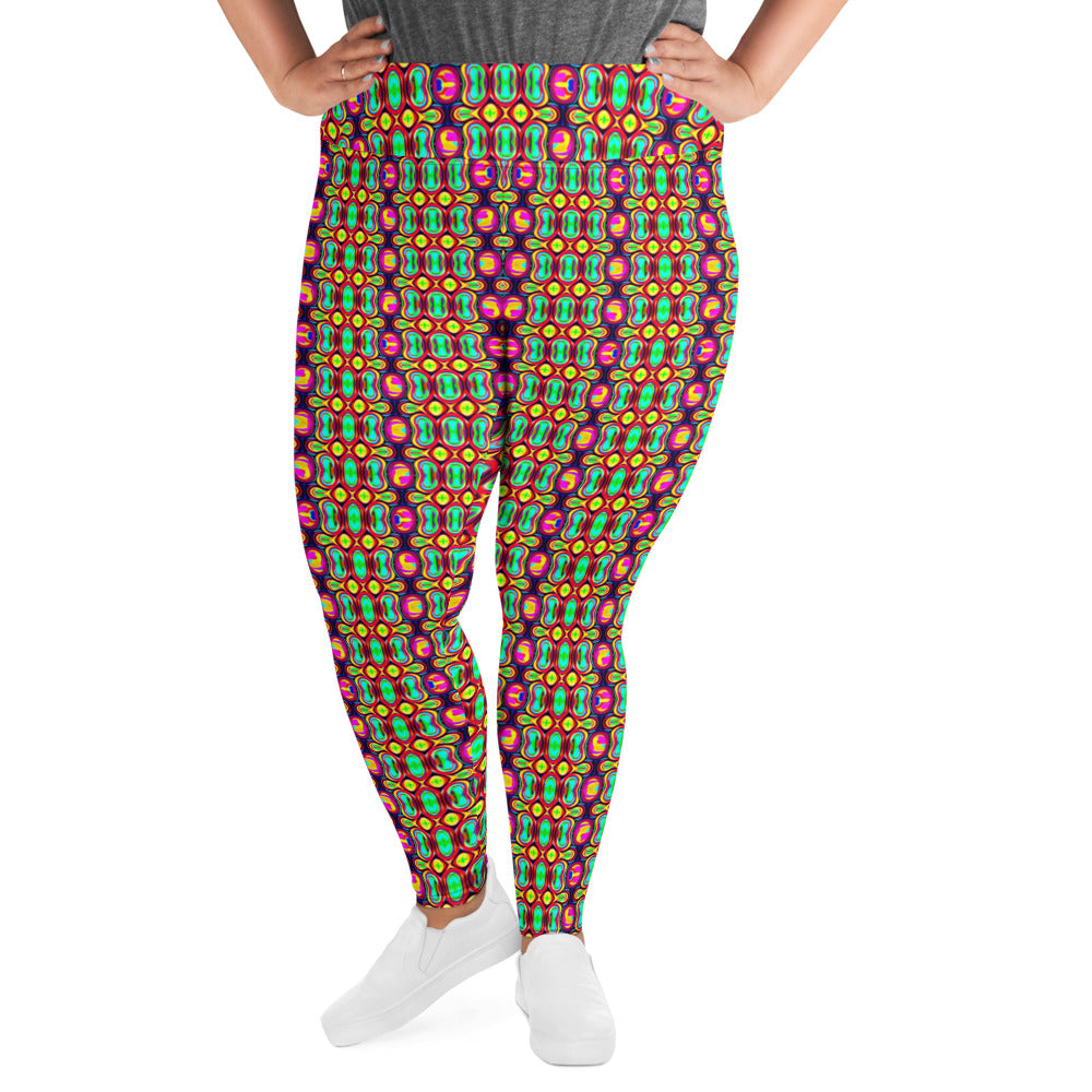 DMV 1343 Psy Artsy All-Over Print Plus Size Leggings