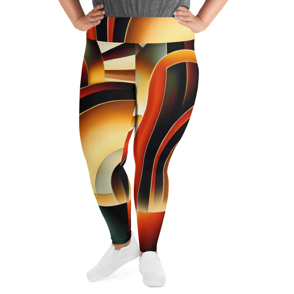 DMV 0261 Retro Art All-Over Print Plus Size Leggings