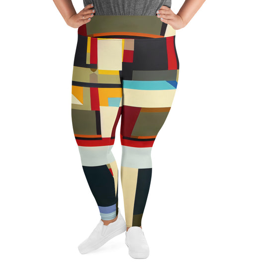 DMV 0182 Abstract Art All-Over Print Plus Size Leggings