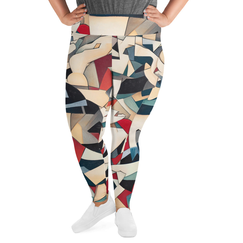 DMV 0508 Abstract Art All-Over Print Plus Size Leggings