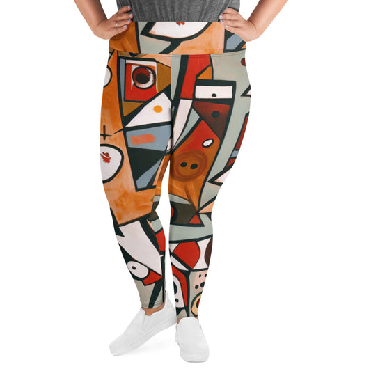 DMV 0522 Retro Art All-Over Print Plus Size Leggings