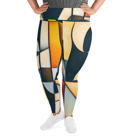 DMV 0433 Abstract Art All-Over Print Plus Size Leggings