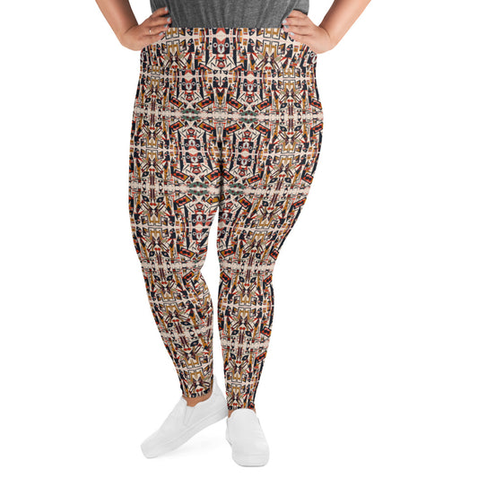 DMV 0432 Classic Boho All-Over Print Plus Size Leggings