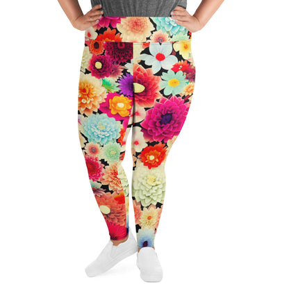 DMV 0424 Floral All-Over Print Plus Size Leggings