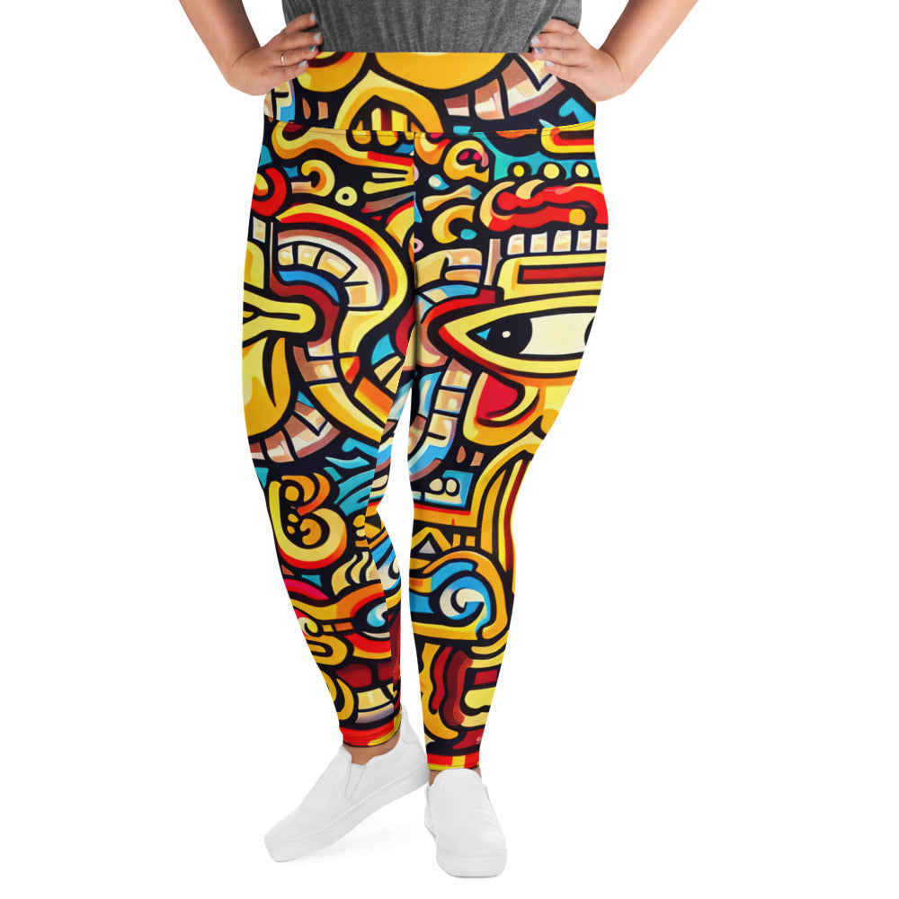 DMV 0616 Psy Art All-Over Print Plus Size Leggings