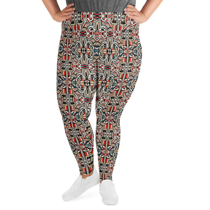 DMV 0908 Chic Boho All-Over Print Plus Size Leggings