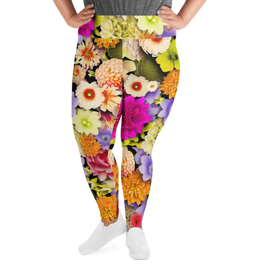 DMV 0557 Floral All-Over Print Plus Size Leggings