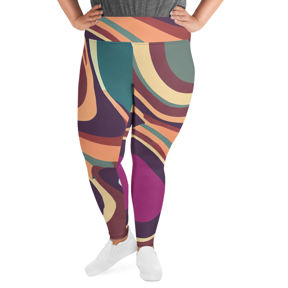 DMV 0919 Retro Art All-Over Print Plus Size Leggings