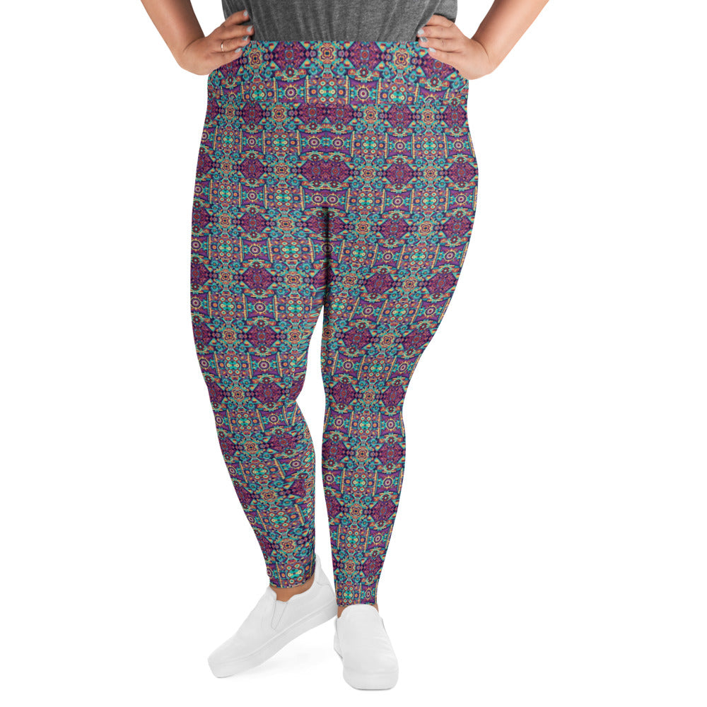 DMV 1249 Chic Boho All-Over Print Plus Size Leggings