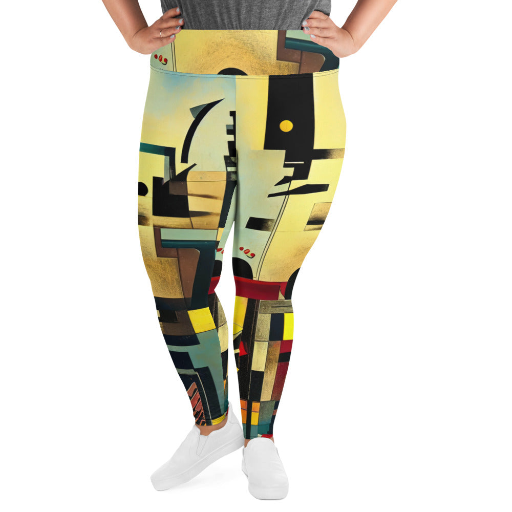 DMV 0580 Retro Art All-Over Print Plus Size Leggings