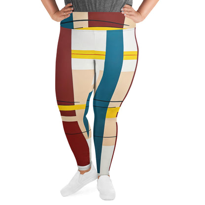 DMV 1120 Abstract Art All-Over Print Plus Size Leggings