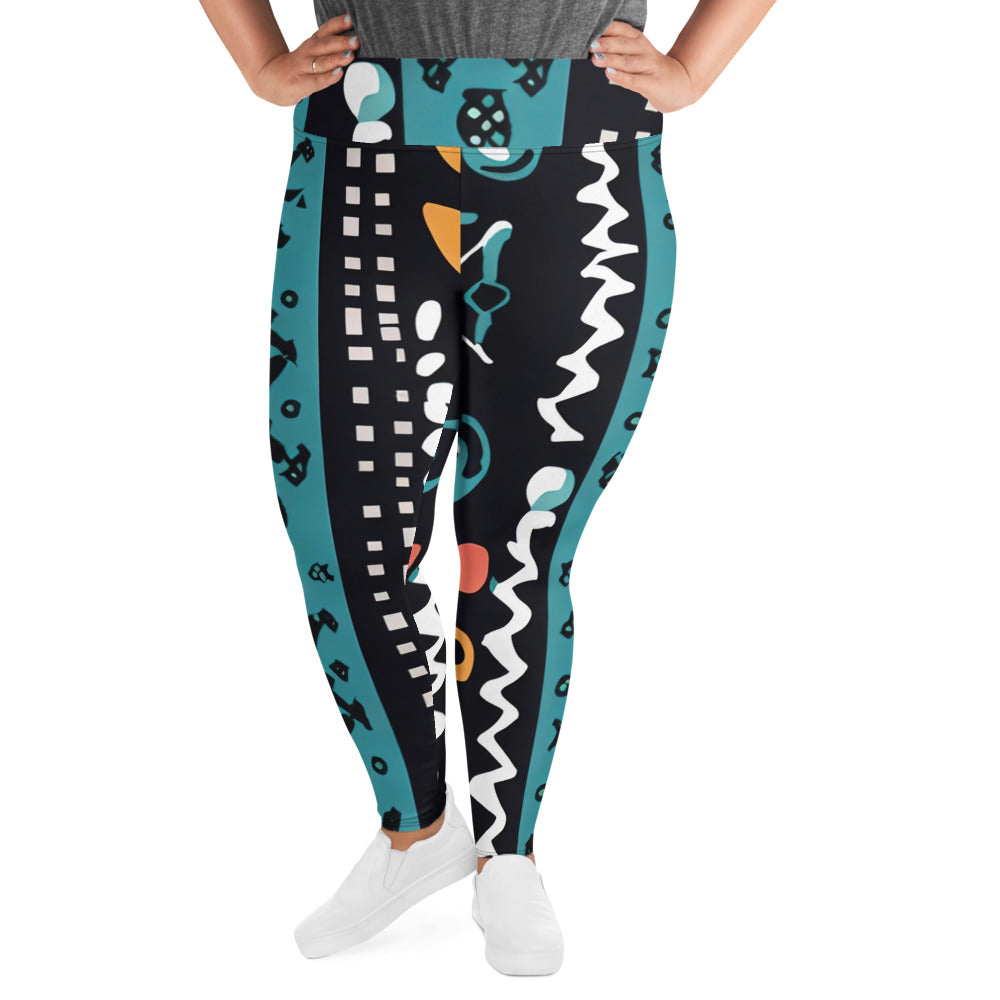 DMV 0683 Boho All-Over Print Plus Size Leggings