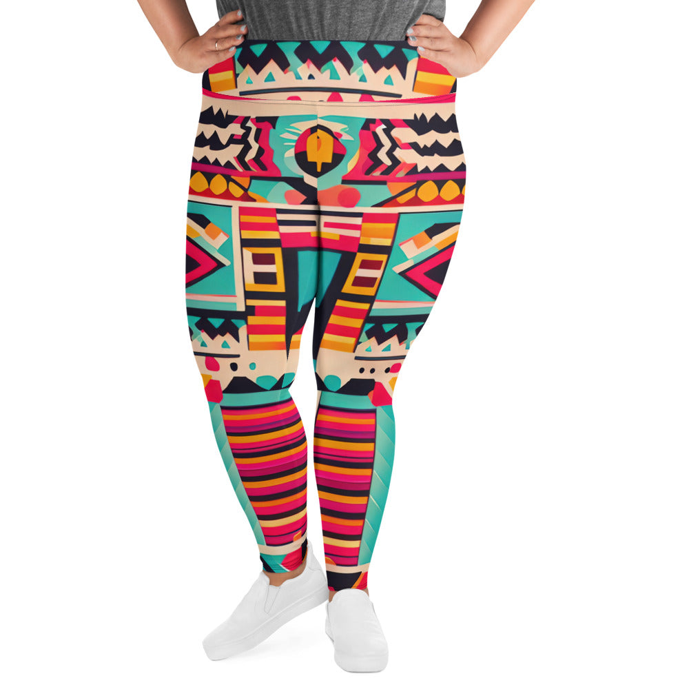 DMV 1520 Boho All-Over Print Plus Size Leggings