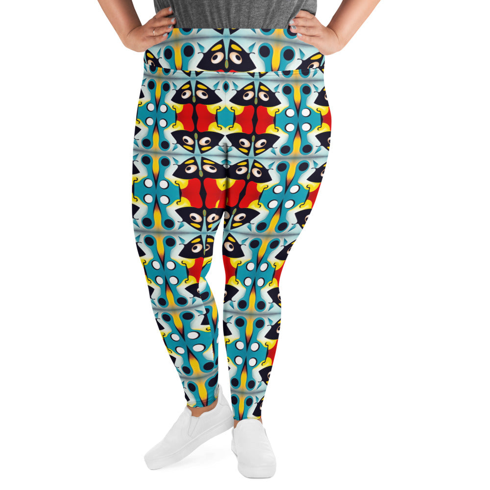 DMV 2107 Vintage Artsy All-Over Print Plus Size Leggings