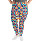 DMV 1130 Vintage Artsy All-Over Print Plus Size Leggings