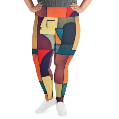 DMV 1406 Abstract Art All-Over Print Plus Size Leggings