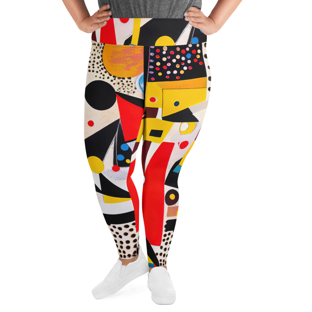 DMV 0576 Retro Art All-Over Print Plus Size Leggings