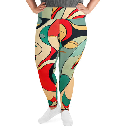 DMV 0395 Retro Art All-Over Print Plus Size Leggings