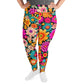 DMV 2074 Floral All-Over Print Plus Size Leggings