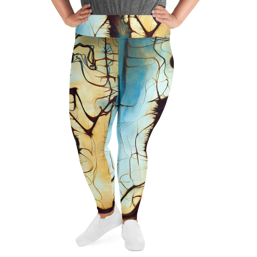 DMV 0650 Retro Art All-Over Print Plus Size Leggings