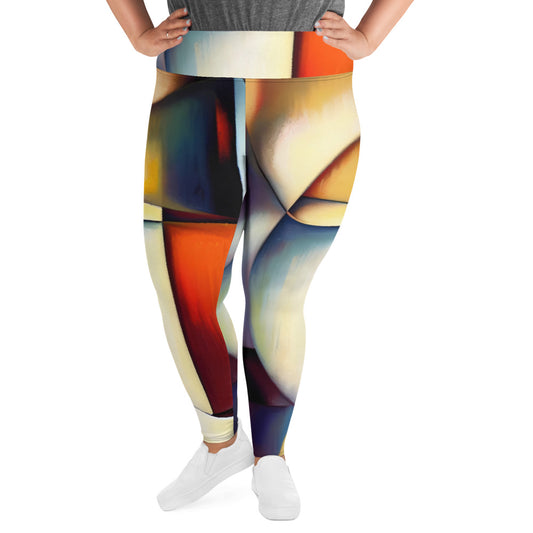 DMV 1252 Abstract Art All-Over Print Plus Size Leggings