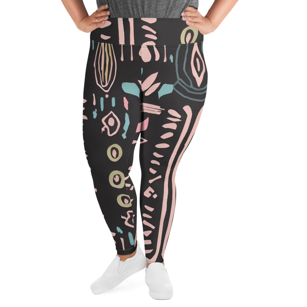 DMV 1747 Boho All-Over Print Plus Size Leggings