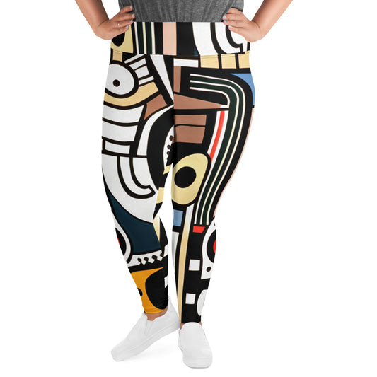 DMV 0460 Boho All-Over Print Plus Size Leggings