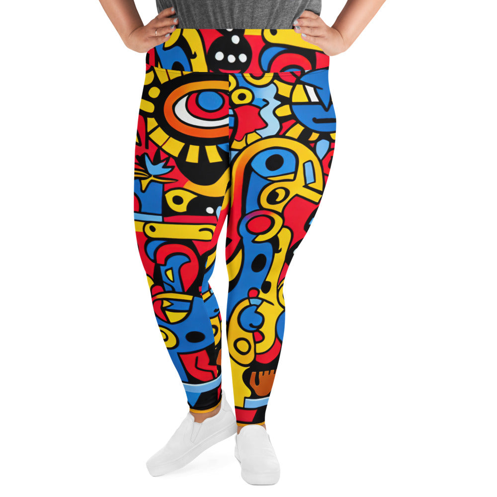 DMV 0714 Psy Art All-Over Print Plus Size Leggings