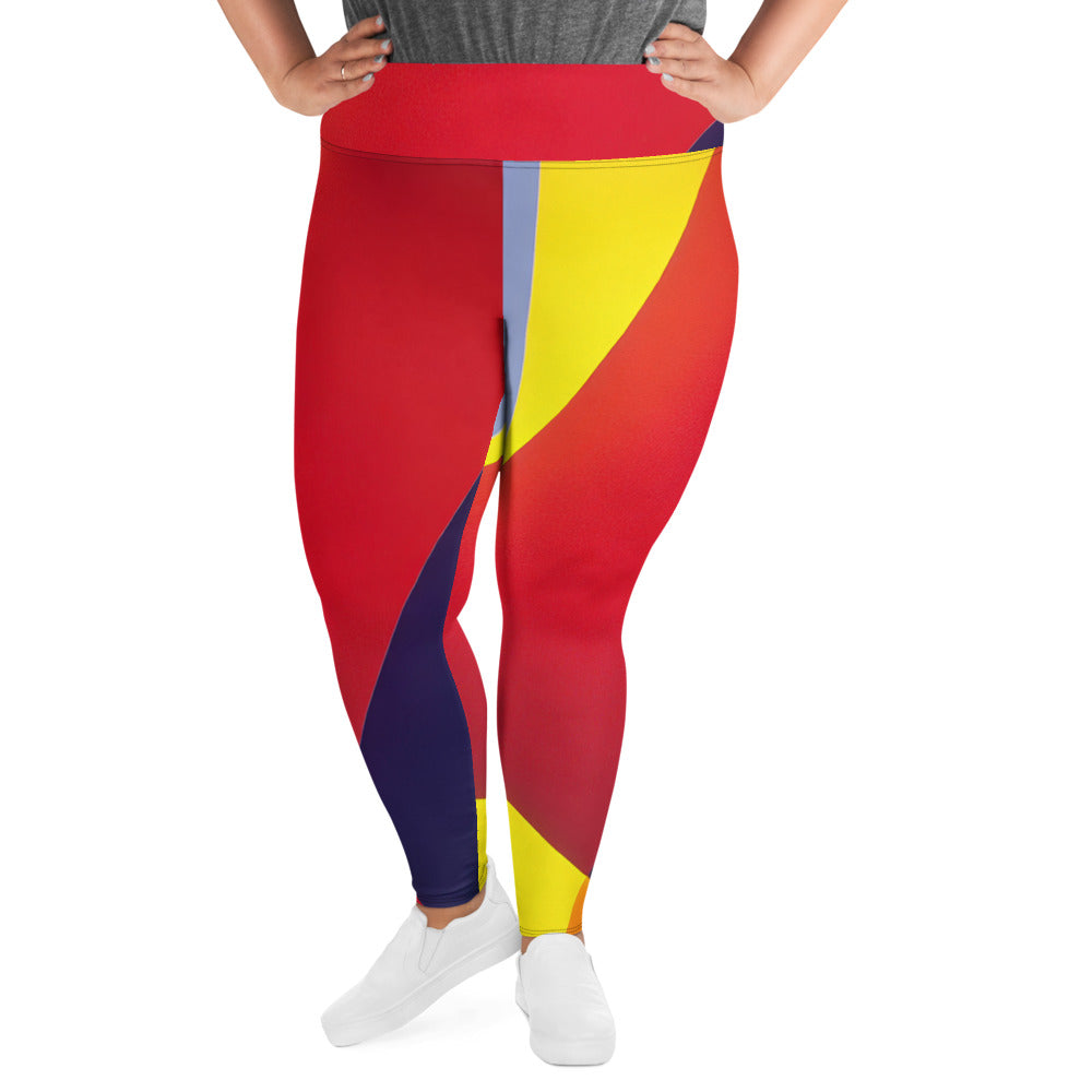 DMV 0830 Retro Art All-Over Print Plus Size Leggings