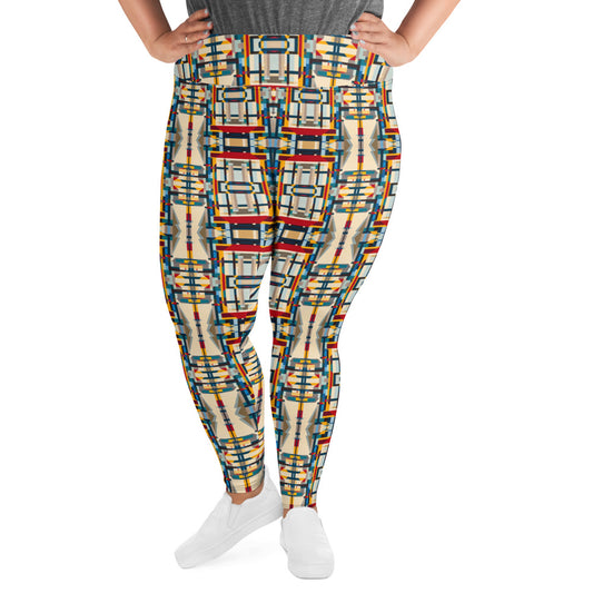 DMV 0352 Geo Boho All-Over Print Plus Size Leggings