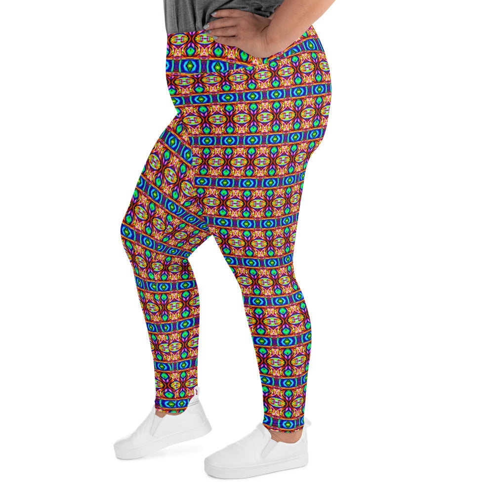 DMV 0245 Psy Artsy All-Over Print Plus Size Leggings