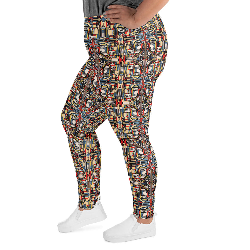 DMV 0283 Chic Boho All-Over Print Plus Size Leggings