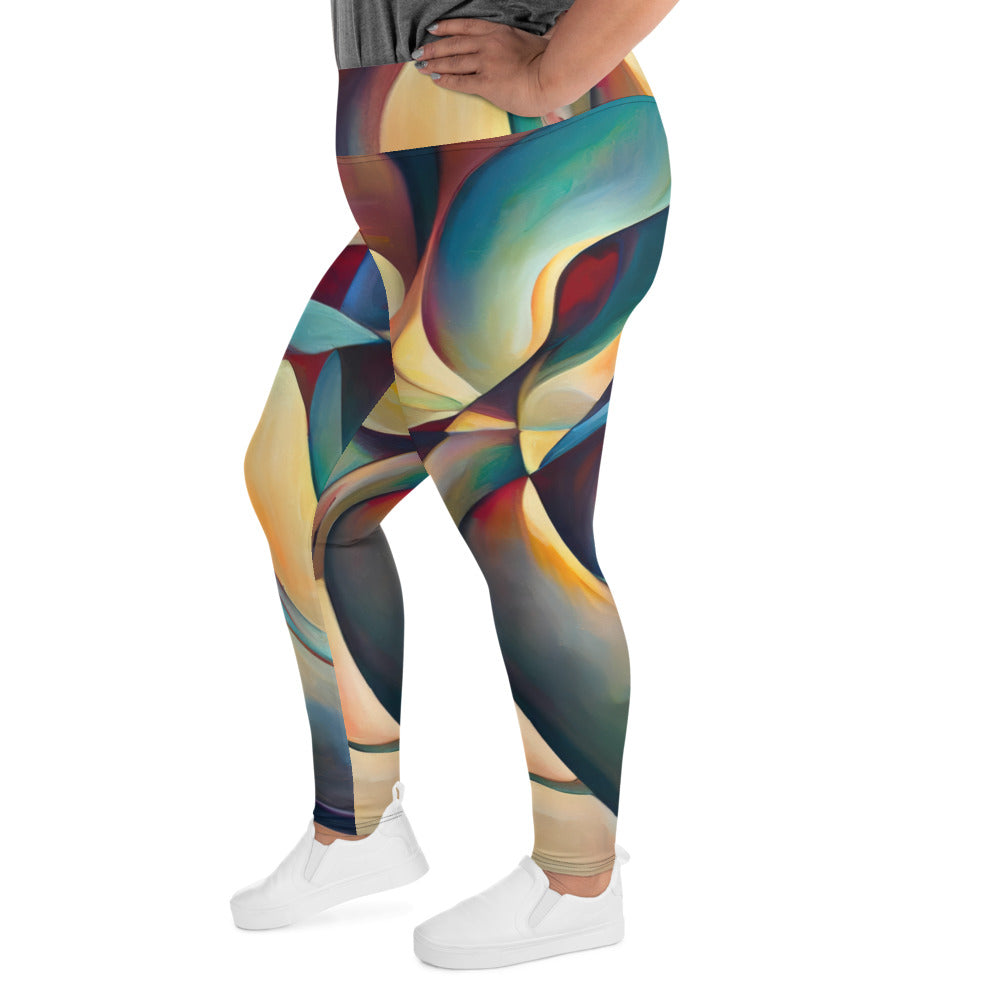 DMV 0243 Abstract Art All-Over Print Plus Size Leggings