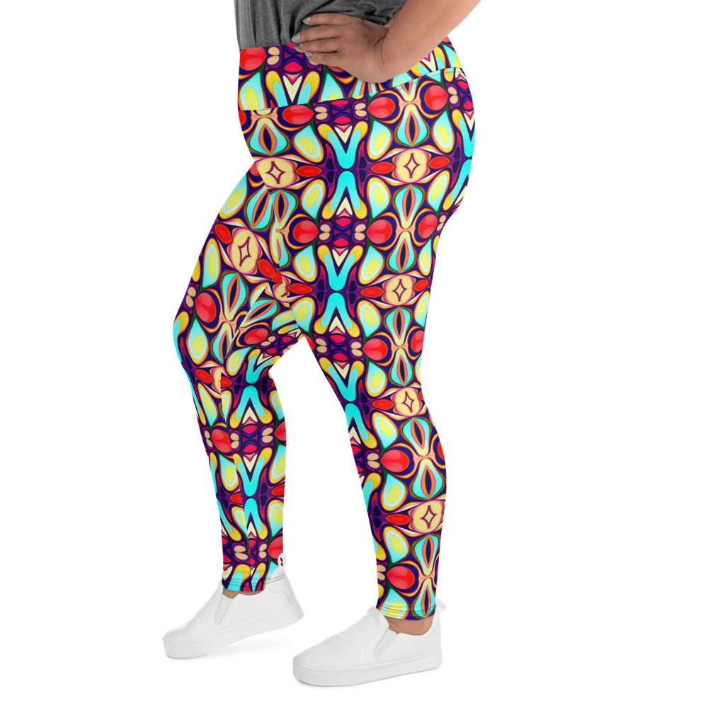 DMV 0036 Vintage Artsy All-Over Print Plus Size Leggings