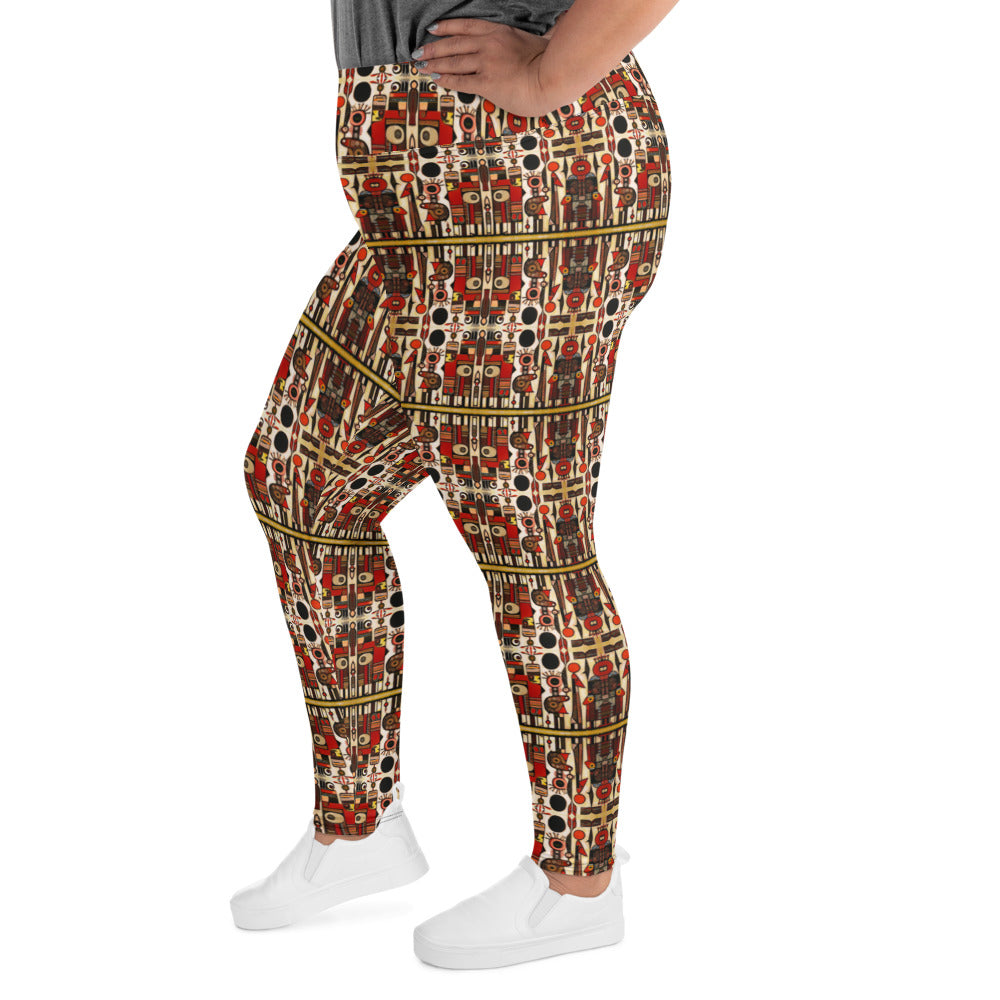 DMV 0082 Classic Boho All-Over Print Plus Size Leggings