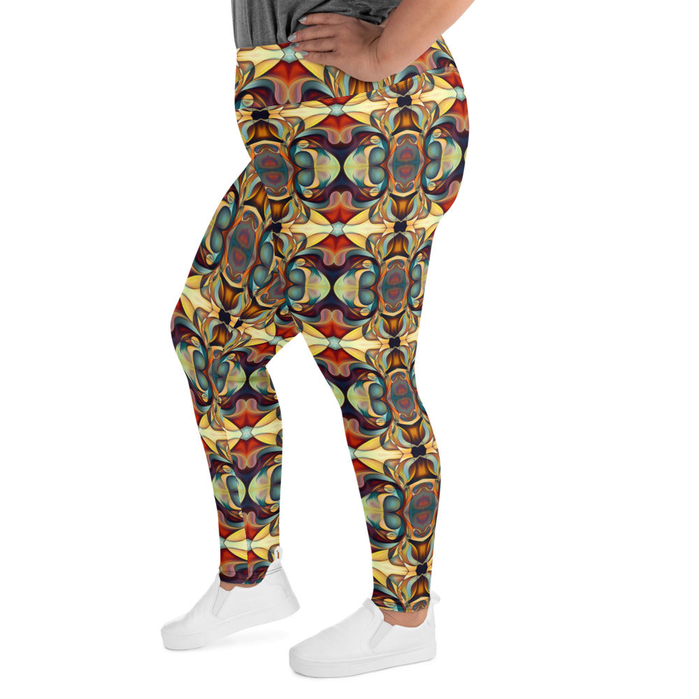 DMV 0070 Chic Boho All-Over Print Plus Size Leggings