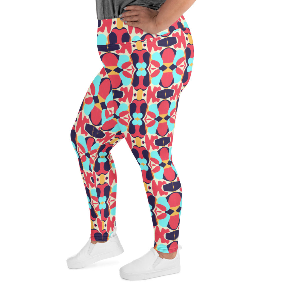 DMV 0030 Vintage Artsy All-Over Print Plus Size Leggings