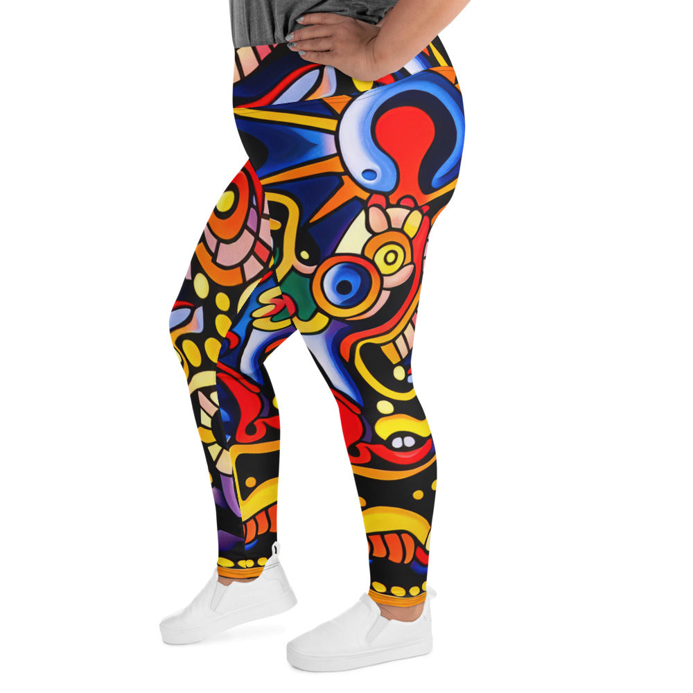 DMV 0051 Psy Art All-Over Print Plus Size Leggings