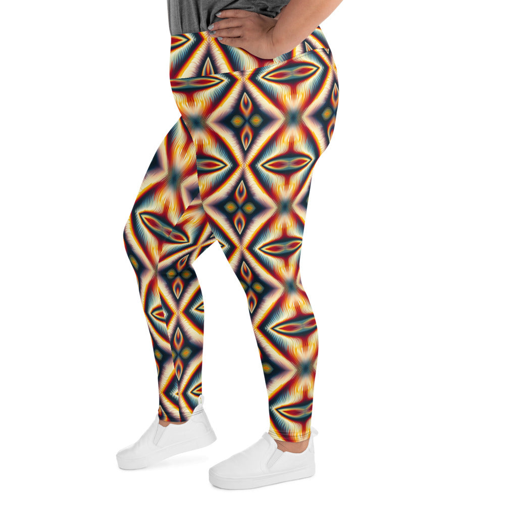 DMV 0075 Psy Artsy All-Over Print Plus Size Leggings