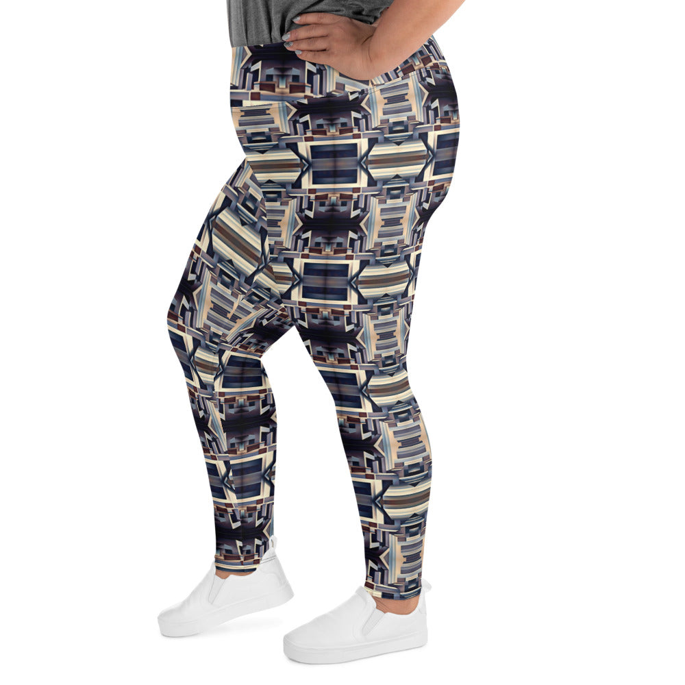 DMV 0058 Conceptual Artsy All-Over Print Plus Size Leggings