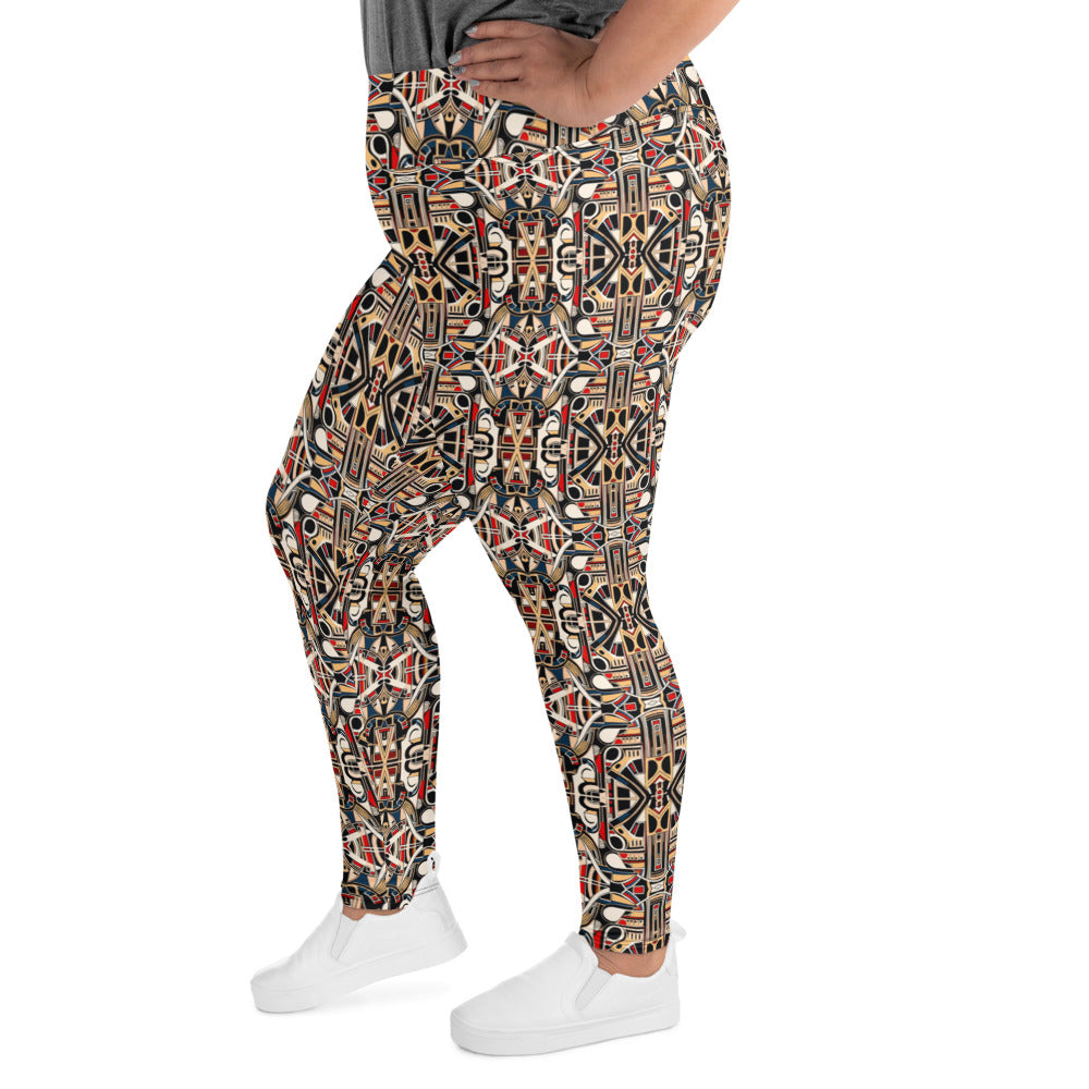 DMV 0078 Chic Boho All-Over Print Plus Size Leggings