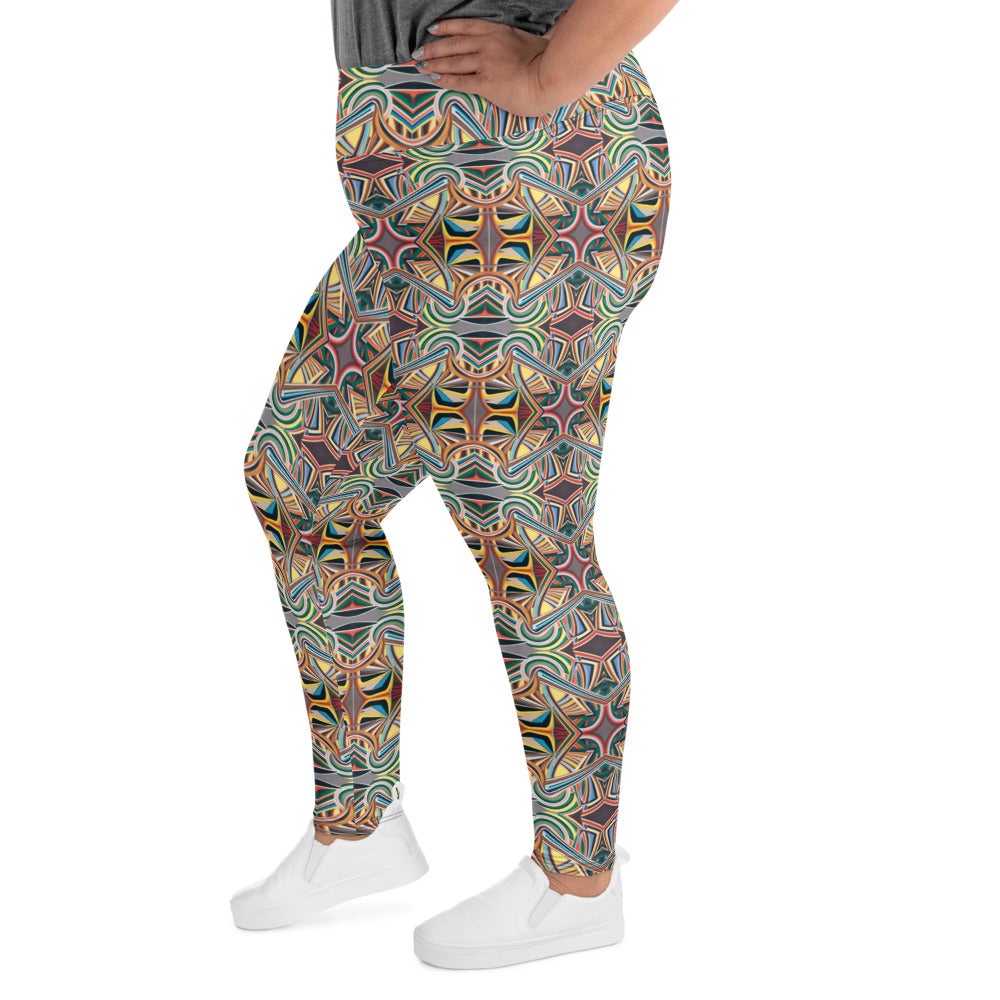 DMV 0213 Conceptual Artsy All-Over Print Plus Size Leggings