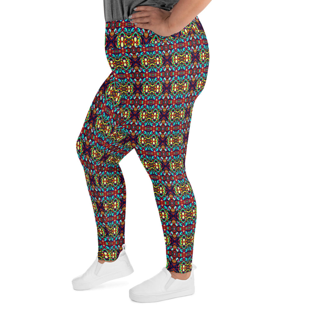 DMV 0091 Psy Artsy All-Over Print Plus Size Leggings