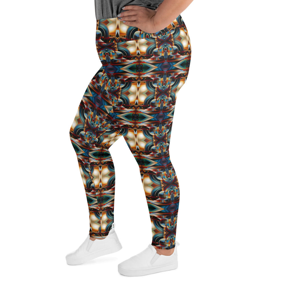 DMV 0127 Conceptual Artsy All-Over Print Plus Size Leggings