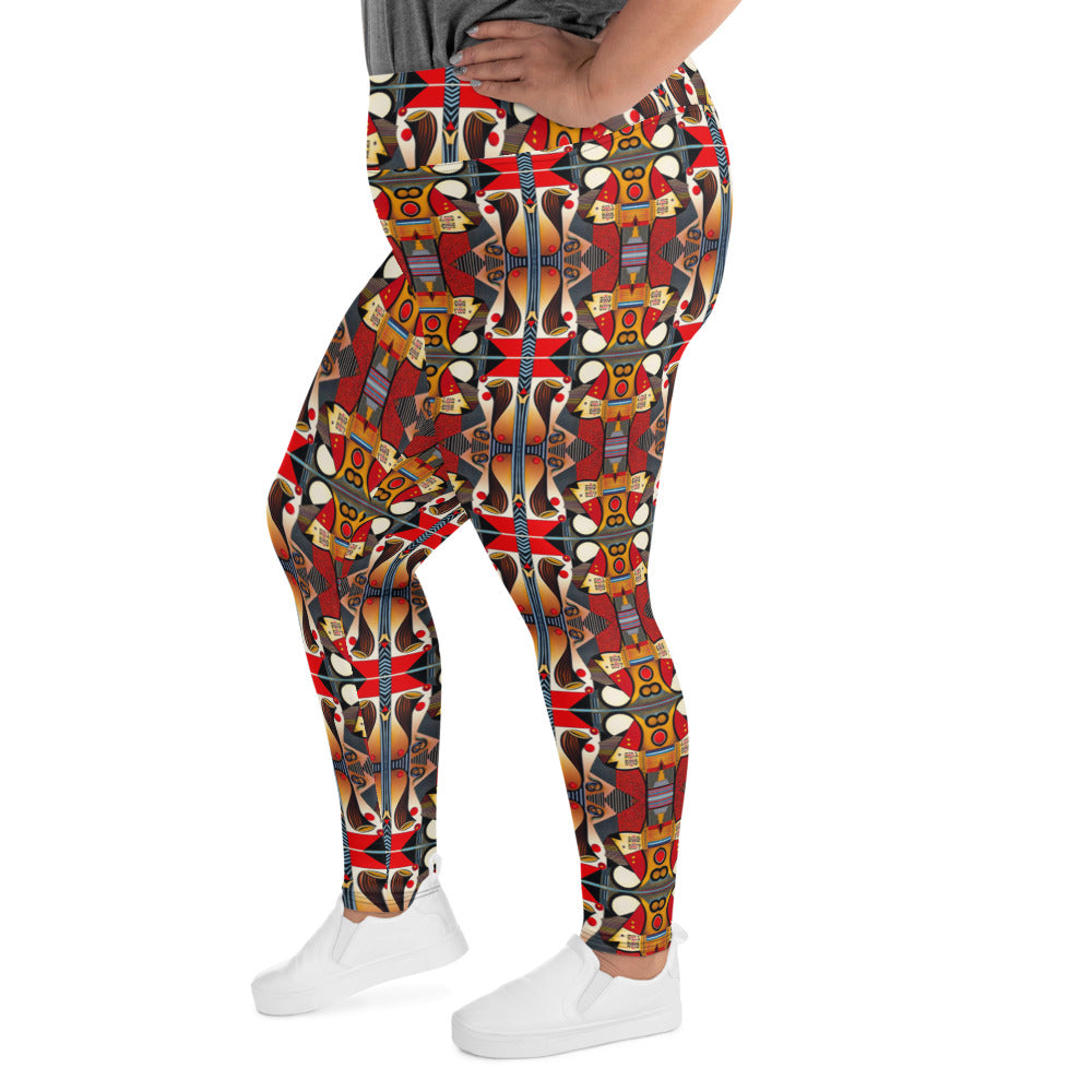 DMV 0208 Chic Boho All-Over Print Plus Size Leggings