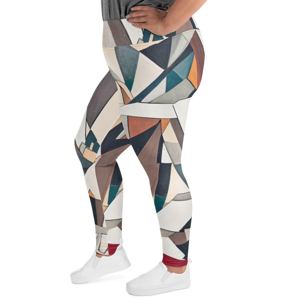 DMV 0264 Abstract Art All-Over Print Plus Size Leggings